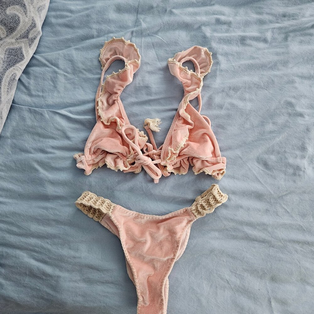 Capittana Ginger Velvet Bikini Top and Capittana Alessia Velvet Bikini Bottoms